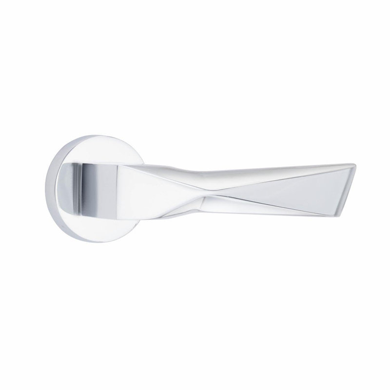  Modern Aura Euro Lock Door Handles in Polished Chrome Finish with 70mm Key and Barrell