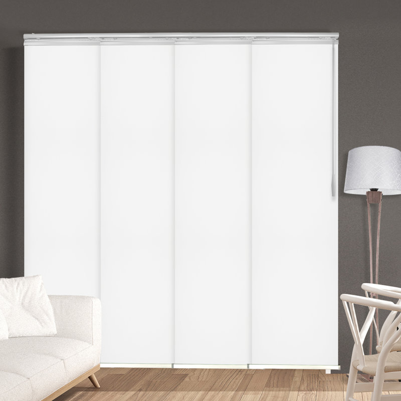 Rail extensible à panneau simple 4 panneaux Laci l 48 po x H 94 po, largeur de panneau 23,5 po, Blanc