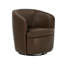 Fauteuil demi-tonneau pivotant 100% cuir italien Crandell-804777101