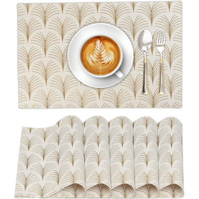 Placemats 100% Cotton Dining Table Placemats Set Of 6 Modern Place Mats For Dining Table Decor Kitchen And Table Linens Coffee Mat For Christmas Dinners Luminous