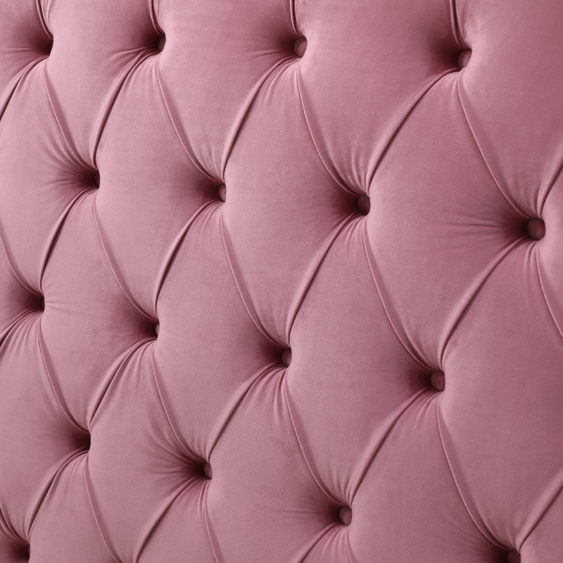 Velours Lotman rembourré avec cadre argenté, Grand, Rose