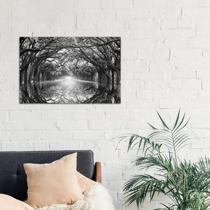 Oak Alley Reflection - Print on Canvas, 66.04 cm H x 45.72 cm W x 1.91 cm D, Wrapped Canvas