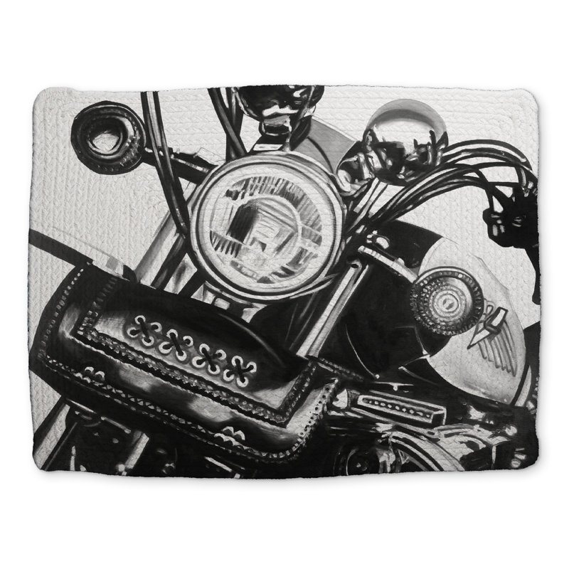 Motorcycle Gray Braided Polyester Placemat | Home Decor