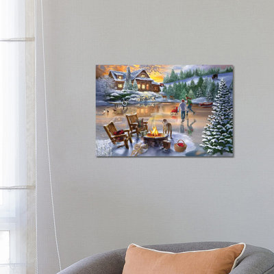 Evening Skate by Bigelow Illustrations - Wrapped Canvas Painting