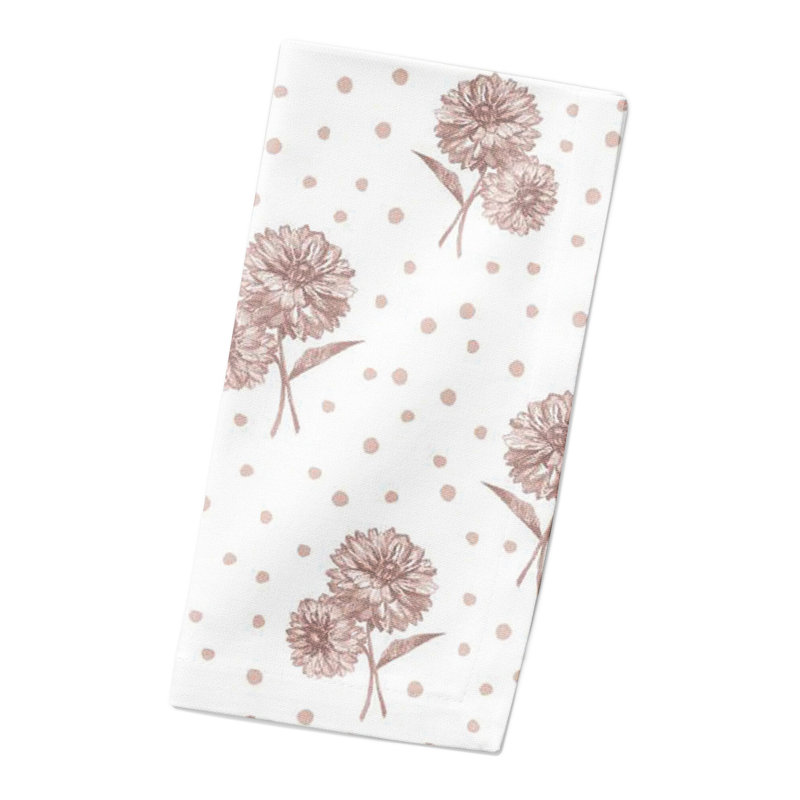 Serviette de table rectangulaire à pois, Rose