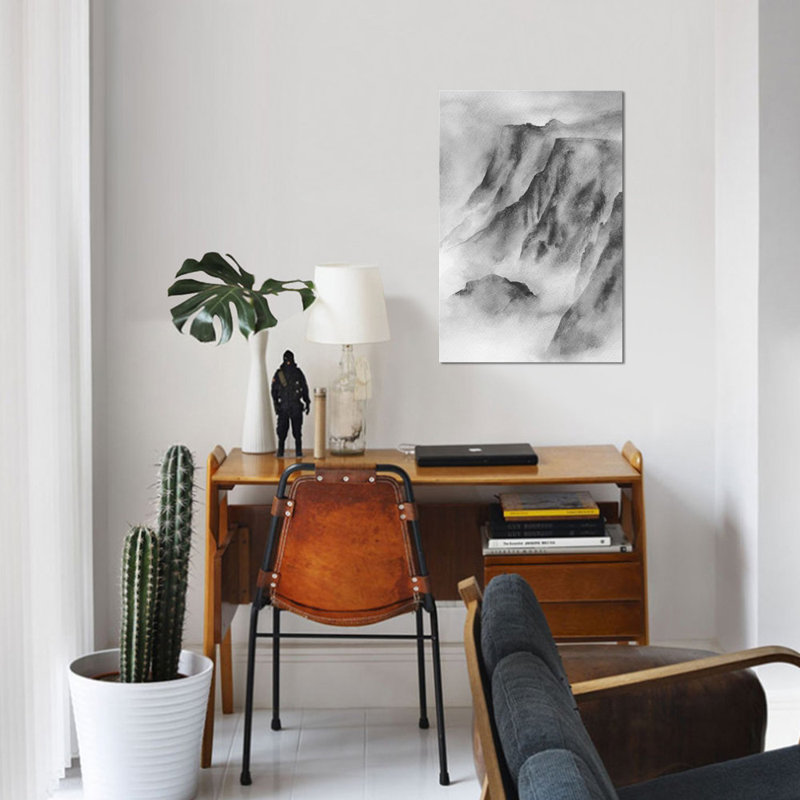 « brume de montagne » sur toile, H 18 po x l 12 po x P 1,5 po, Pas de tapis, Toile tendue