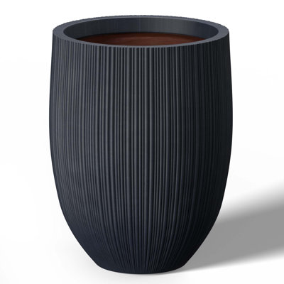 17 In. Large (Upgraded Interior) Concrete Round Planter / Pot With Drainage Holes
