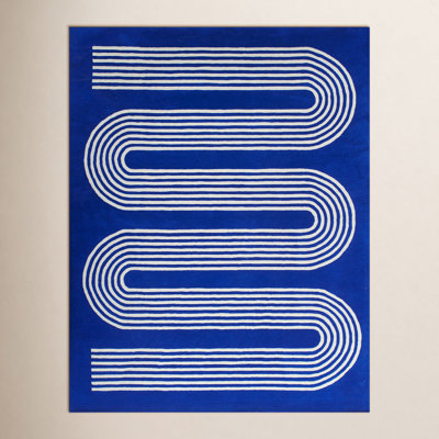 Gemmell Hand Tufted Wool Blue Rug