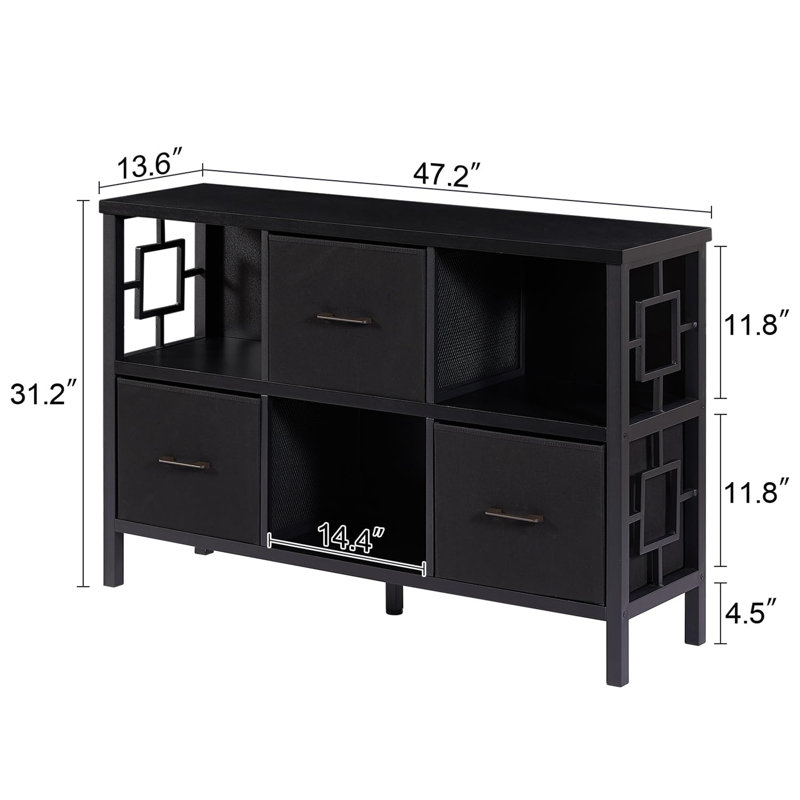Ravikant Storage Bookcase, Black