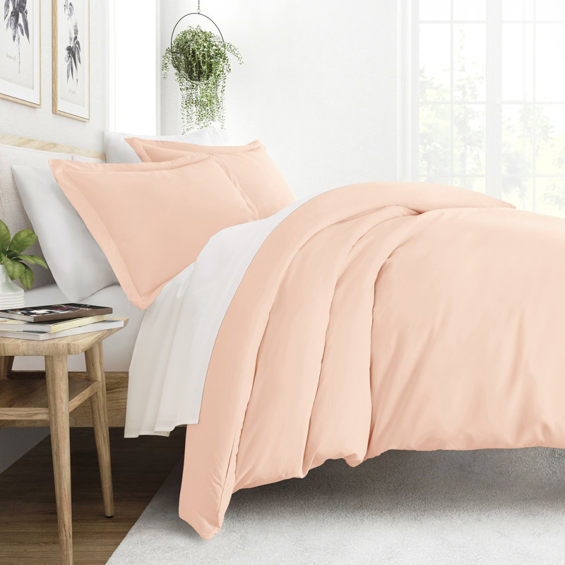 Blush Twin/Twin XL Microfiber Duvet Cover Set with Standard Sham
