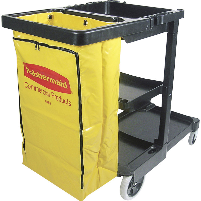 Chariot utilitaire à sac en vinyle avec fermeture à glissière janitor