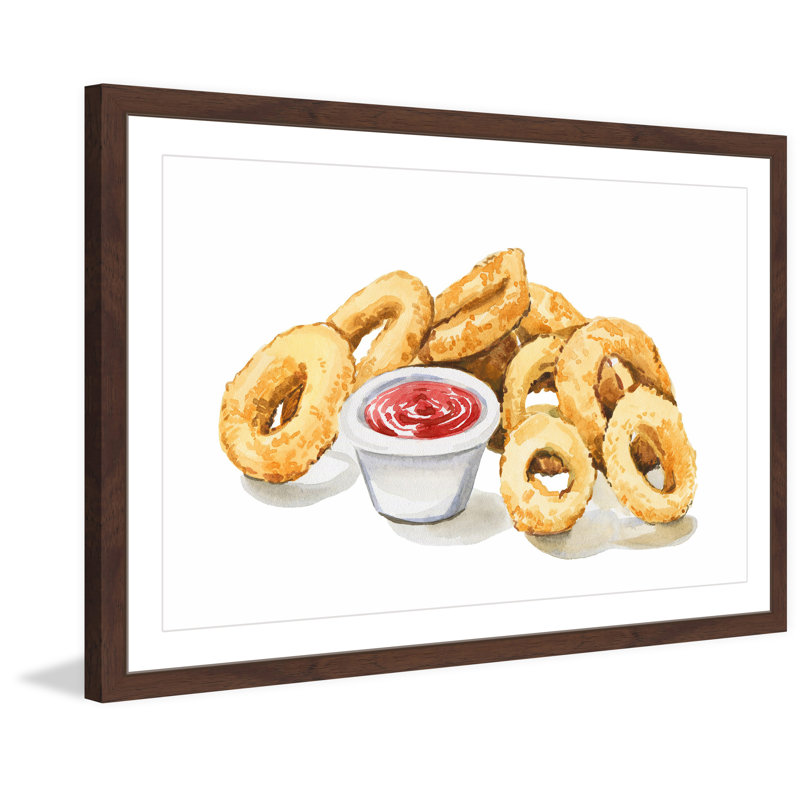« calmars beignets », reproduction d’art encadrée, H 12 po x l 18 po x P 1,5 po