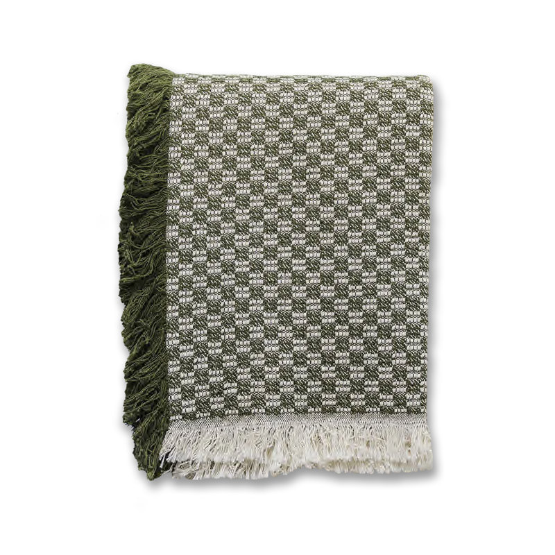 Jeté tissé 46 x 67, Vert à carreaux 1