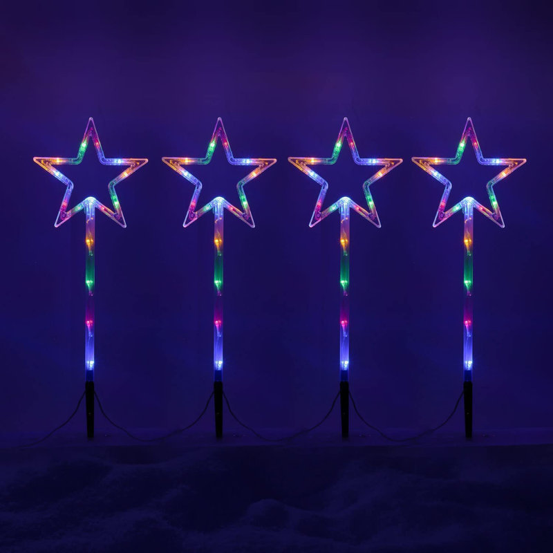 Set of 4 Snowflake Garden Stake