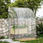 Walk In Lean To 214*118*212 cm Steel 1 Piece Lean-to Greenhouse Clear with Zippered Door-134742397