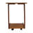Solid Rubberwood C-Shaped End Table with Lockable Wheels, 2-Tier Rolling Laptop Table for Home