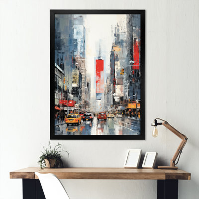 Minimaliste orange New York Shyscrapers IV - gratte-ciel, art mural