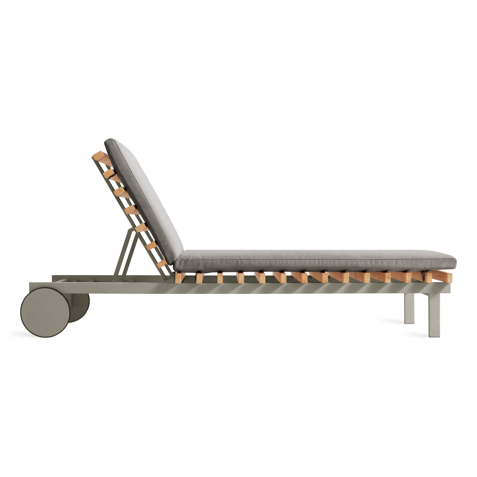 Perch 26'' Outdoor Powder Coated Aluminum Chaise Lounge, Toohey Charcoal, Charcoal