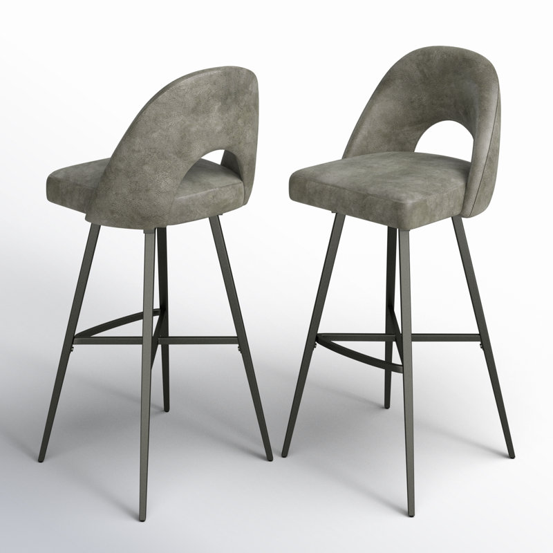 Tabouret de bar et de comptoir pivotant Etna, Gris clair, Tabouret de bar (siège d'une hauteur de 30 po)