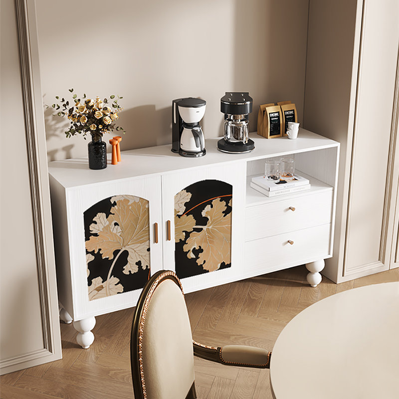 European multifunction light luxury sideboard, White