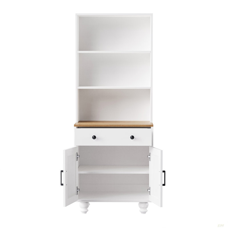 Armoire de rangement Farmhouse avec tablettes réglables, Noyer