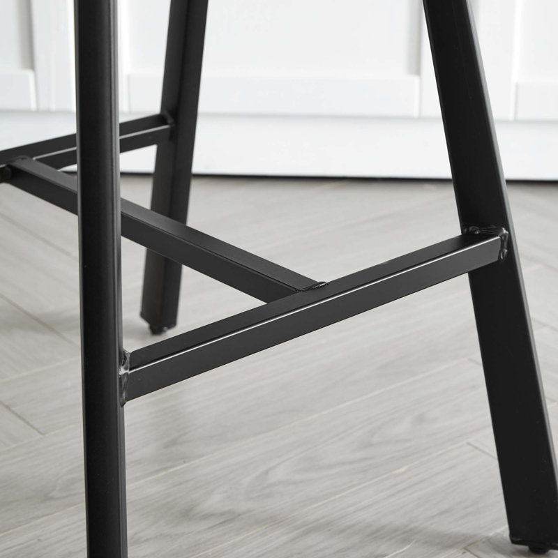 Tabouret de bar rembourré à hauteur de comptoir avec dossier incurvé ergonomique et structure en métal (ensembles de 2 pièces)