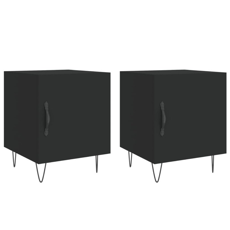 Couey 40cm W Iron Bedside Table, Black
