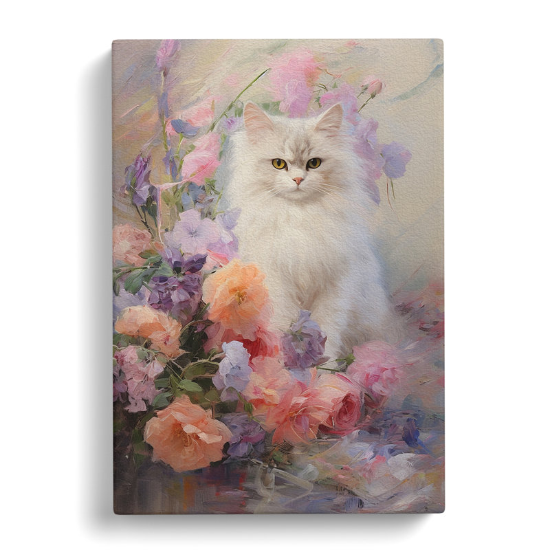 Persian Cat Impressionism - Wrapped Canvas Print, 60cm H x 40cm W x 3cm D