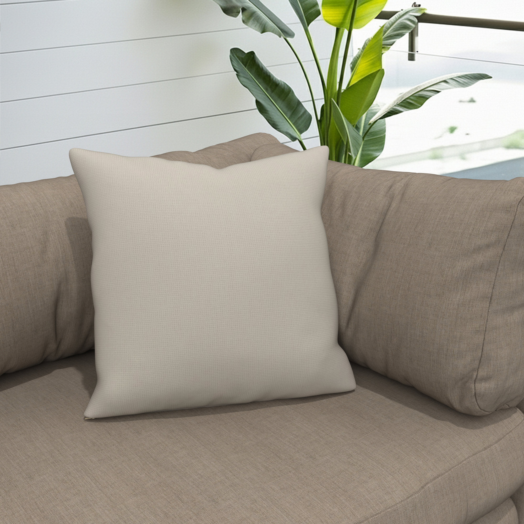 Gabi Indoor/Outdoor Throw Pillow, White, Square 24"