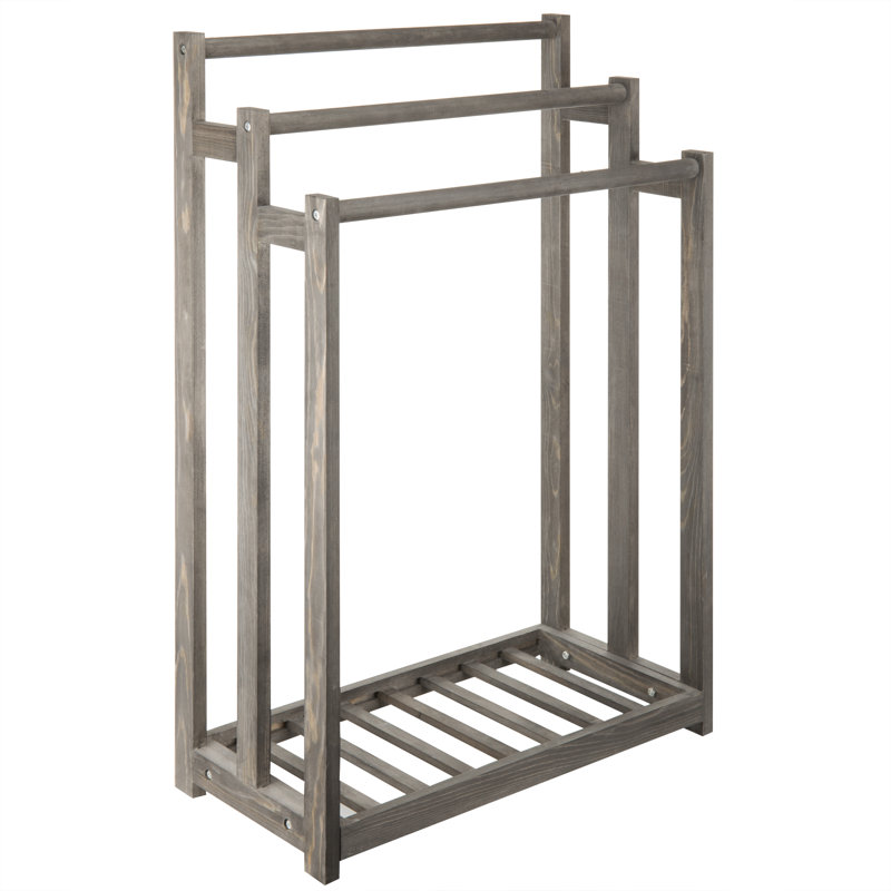 Freestanding Wood Towel Quilt Rack