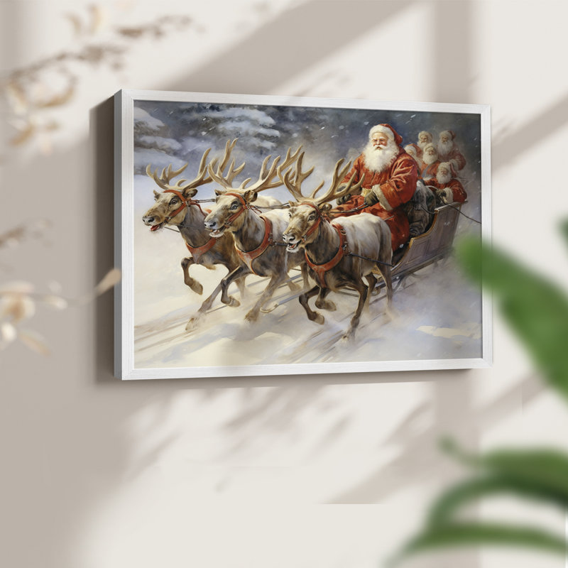 «Chirstmas Art» - CECLXVI - Reproduction encadrée - Restickable, H 8 po x l 10 po, Blanc