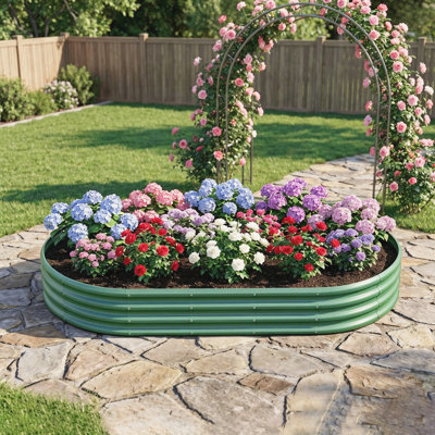 Lit de jardin surélevé en métal galvanisé robuste, boîte à fleurs d'extérieur résistante à la rouille pour légumes, herbes et fleurs, ensemble de 1