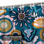 Rideau de douche imperméable et moderne à motif abstrait en tissu avec 12 crochets-546147218
