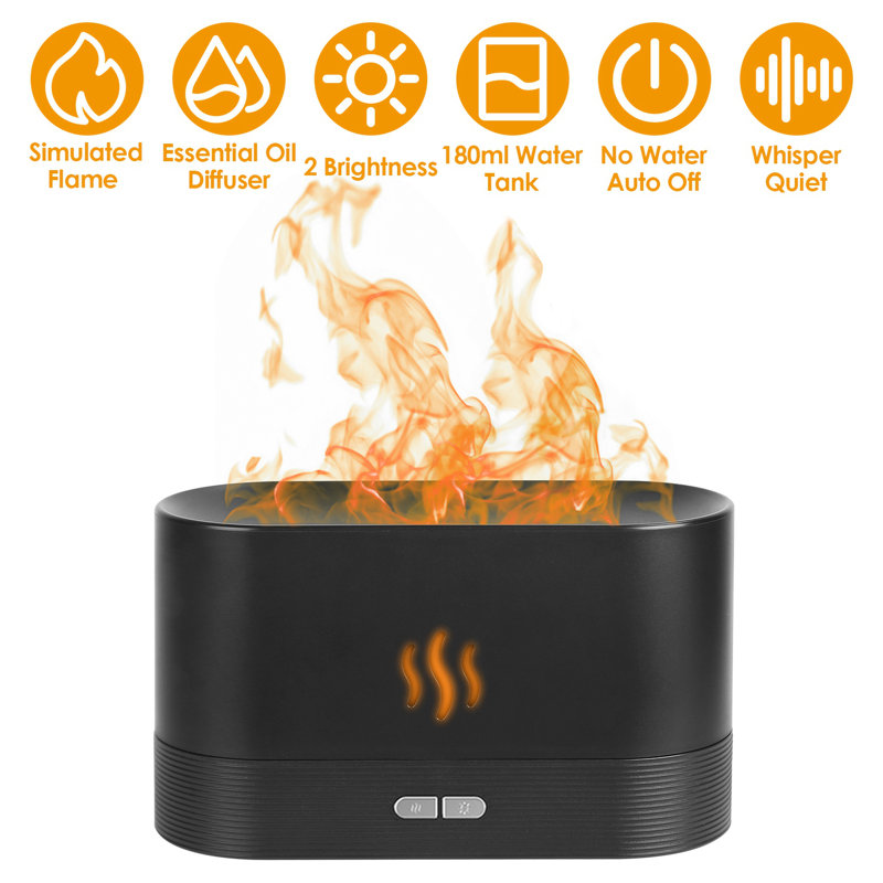 3D Colorful Flame Air Humidifier, Yellow