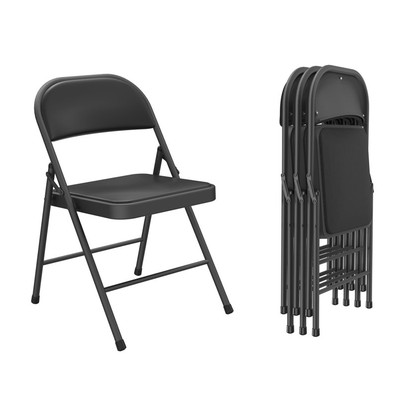 PU Leather Fabric Upholstered Metal Folding Chair