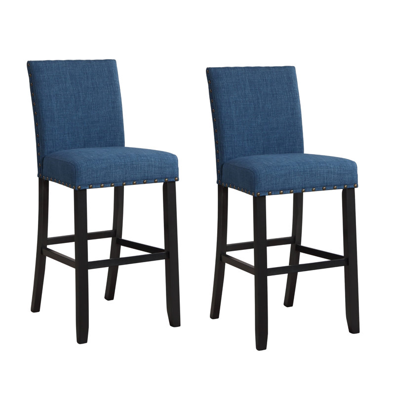 Chaise d'appoint rembourrée en tissu Rizwana, Bleu