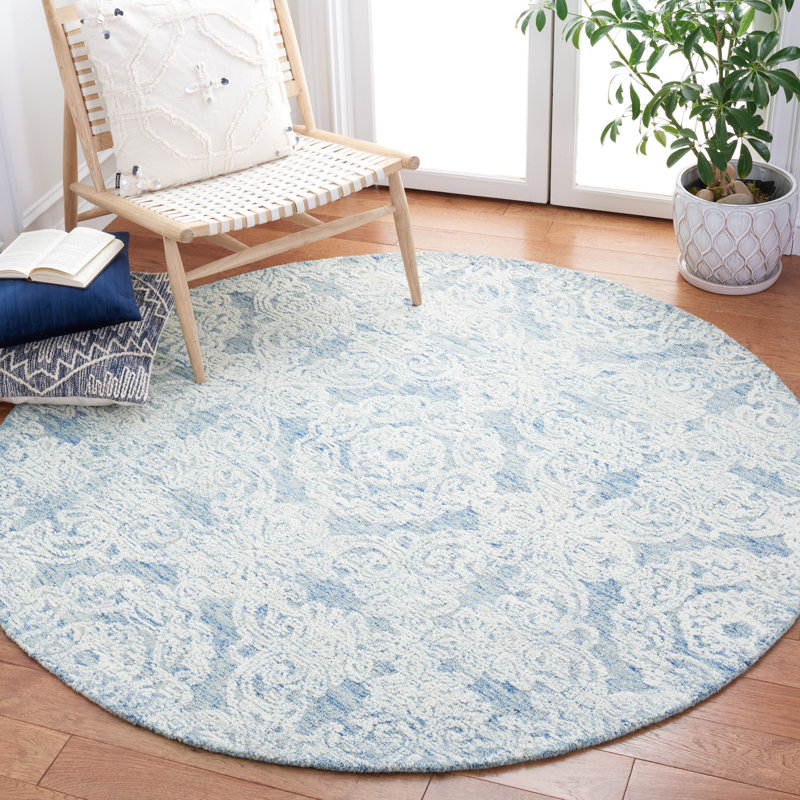 Tapis oriental en laine et en coton touffeté à la main Huntleigh, Rond 6 pi