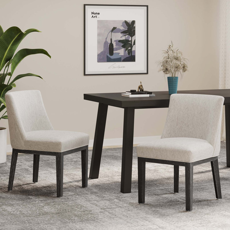 Chaise de salle à manger, Gris clair, Noir