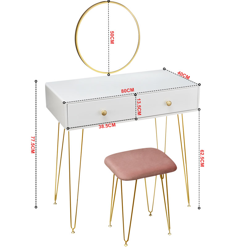 Tarsha Dressing Table with Mirror