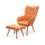 Georgia Upholstered Wingback Chair with Footstool-38292116