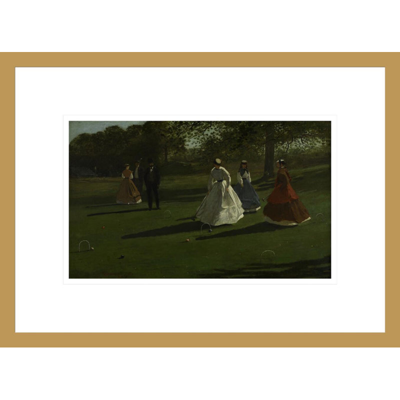 «Croquet joueurs» par Winslow Homer - impression giclée sur cadre, H 12,36 po x l 16,75 po