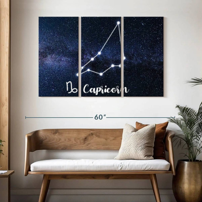 Constellation du zodiaque Adella Capricorn, H 32 po x l 50 po
