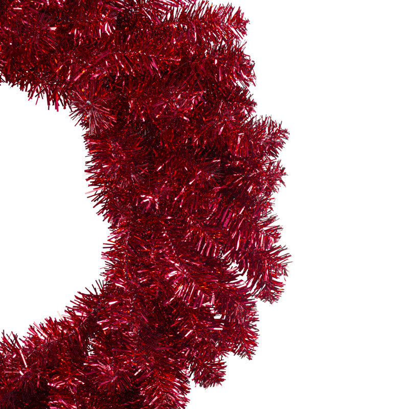 Guirlande de Noël 24 po à double guirlande artificielle rouge métallique - non éclairée