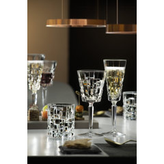 Majestic Gifts Inc. Crystal Water/ Wine Goblet Set/6 with Frosted Design-Made in Europe - Set of 6