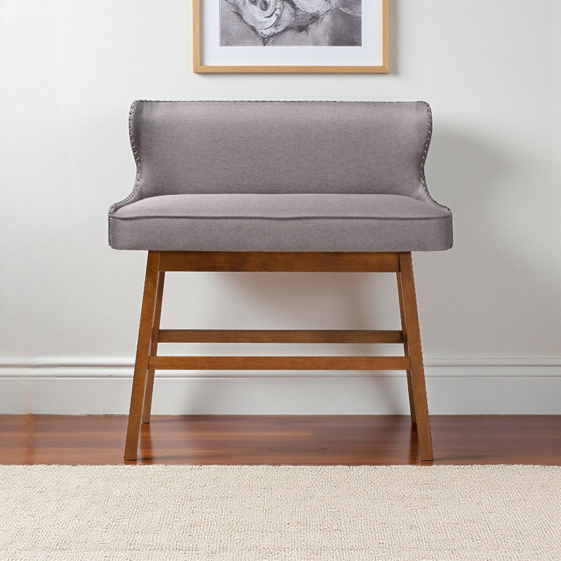 Revêtement en tissu gris clair capitonné Abuzar H 40,48 po x l 40,23 po x P 19,62 po, Gris