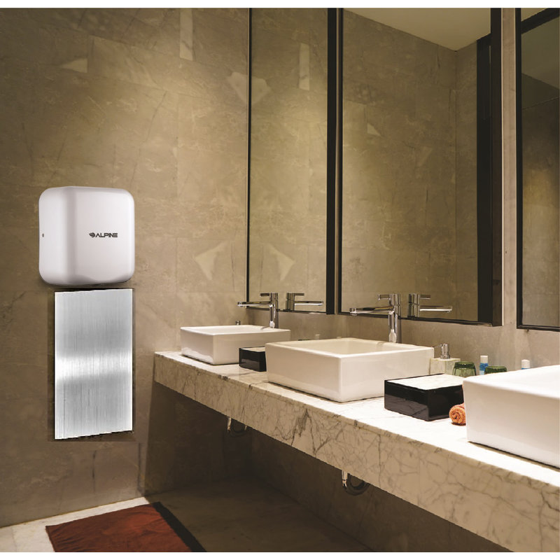 Hemlock Commercial Stainless Steel Automatic 220-Volt High-Speed Electric Hand Dryer with Wall Guard