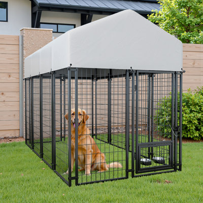 Outdoor Dog Cage With Uv-resistant Waterproof Roof Cover Outside Heavy Duty Dog Fence For Small/medium/large Dogs Dog Kennel