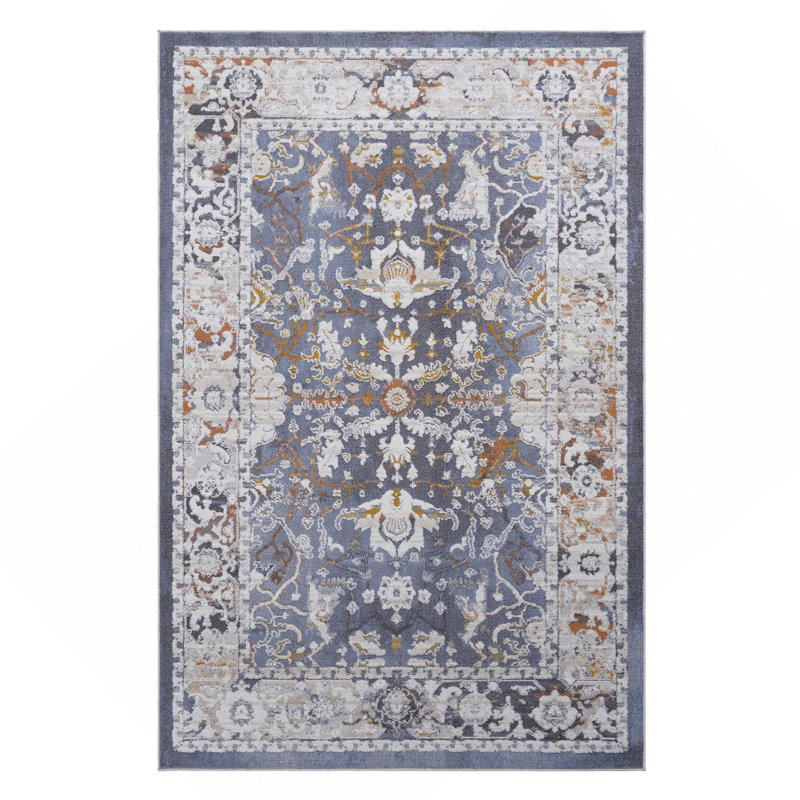 8X10 Blue / Traditional Area Rug, Rectangle 7'9" x 10'