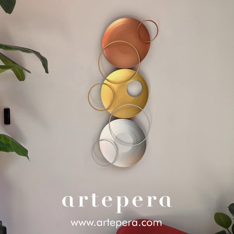Cosmos Multicolor Steel Wall Art with Circular Design