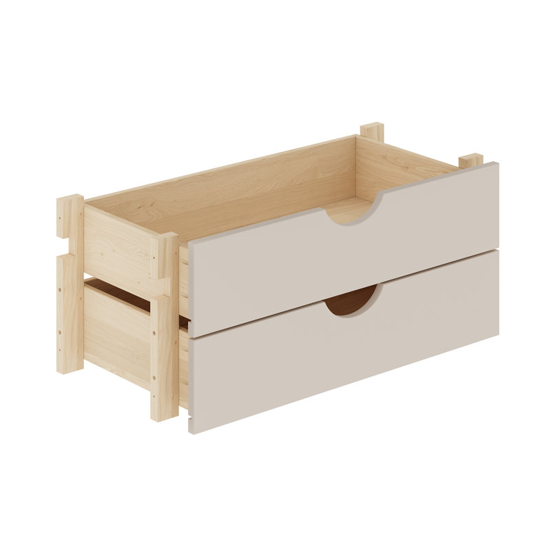 Ensemble de rangement modulaire 2 tiroirs Chirlin, Beige